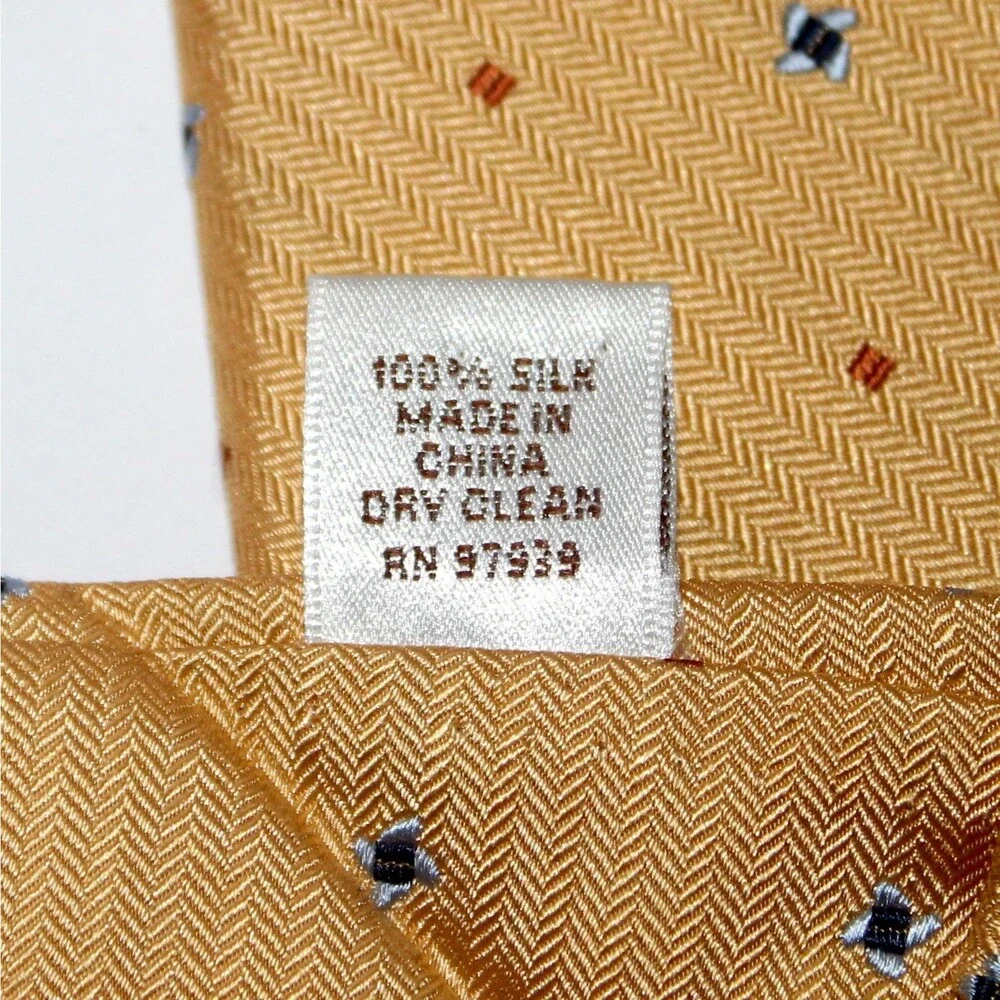 Peter Millar Necktie yellow 100% silk abstract gold